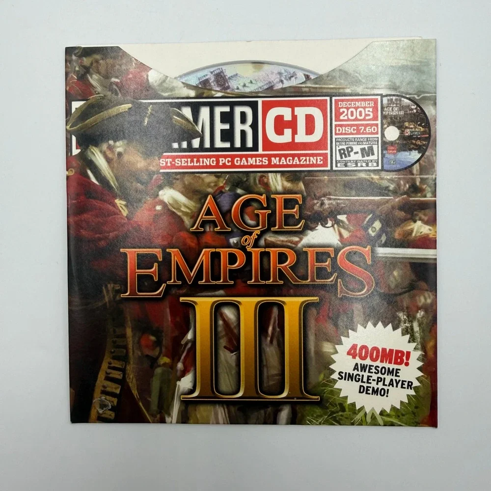PC Gamer CD December 2005 Disc 7.60 Age of Empires III Demo PC Game Disc‎